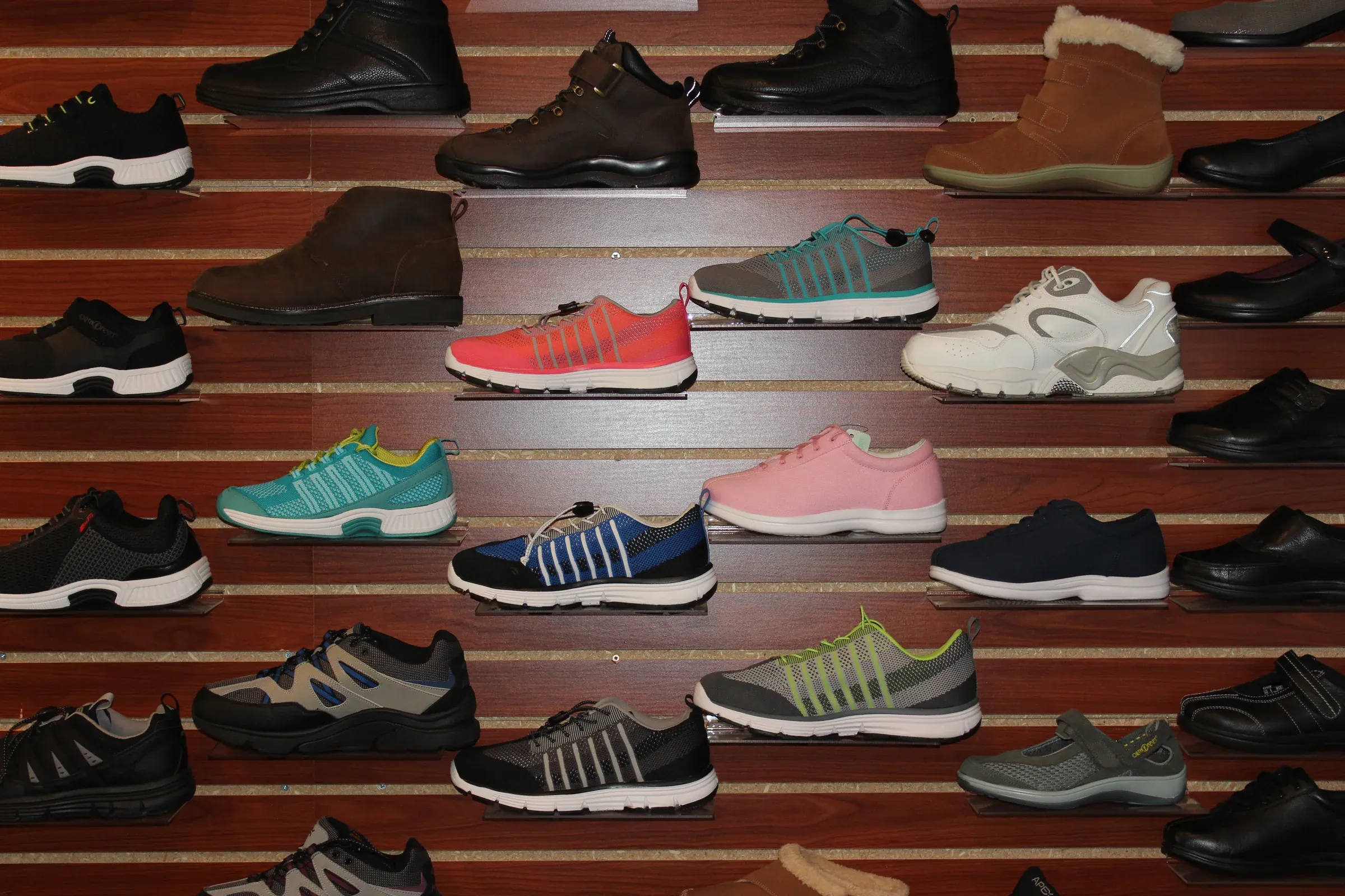 Orthopedic footwear displayed at Physiotrust